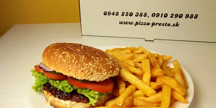 2 x Hovädzí burger s hranolčekmi na donášku