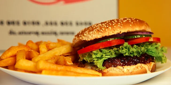 2 x Hovädzí burger s hranolčekmi na donášku