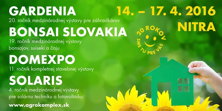 Lístok s prednostným vstupom na výstavu Gardenia Bonsai Slovakia Domexpo Solaris Nitra 2016
