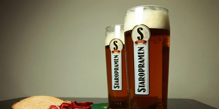 XXL utopenec alebo nakladaný Hermelín + 2 veľké čapované pivá Staropramen