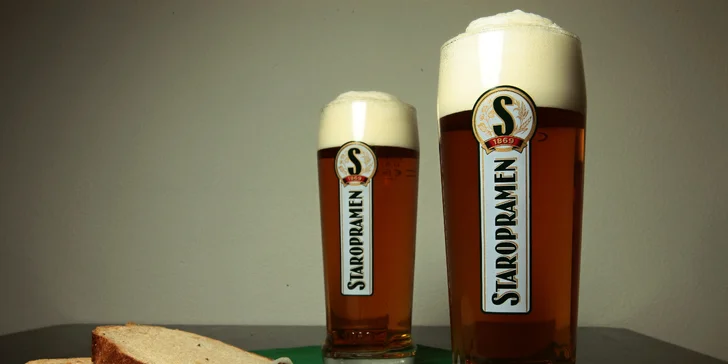XXL utopenec alebo nakladaný Hermelín + 2 veľké čapované pivá Staropramen