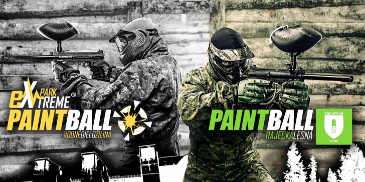 Paintball na dve hodiny v Extreme parku alebo v Endorfun Paintball Arene v Rajeckej Lesnej