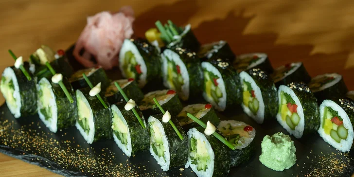 SUSHI 24 kusov! Avocado roll a Asparagus roll v EDO–KIN sushi & sake bar