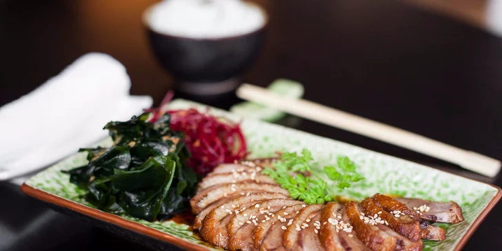 Kačacie prsia s teriyaki omáčkou aj s predjedlom v Akiko Sushi bare