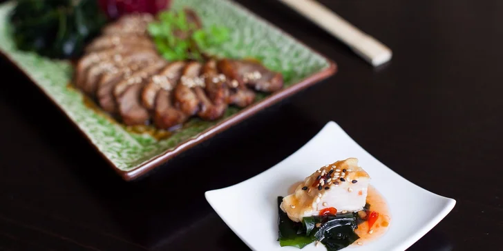 Kačacie prsia s teriyaki omáčkou aj s predjedlom v Akiko Sushi bare