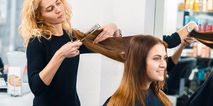 Strih, keratínové ošetrenie a melír alebo BIOLAGE kauterizácia vlasov