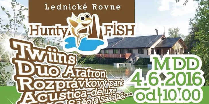 Vstup pre rodinu zdarma! Deň detí v HuntyFish. Zľavnené konzumné, len v Zľavomate!