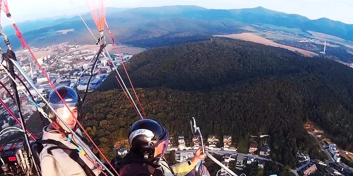 Motorový paragliding tandem - vyhliadkový let Airchopperom, okolie Trenčín alebo Bratislava