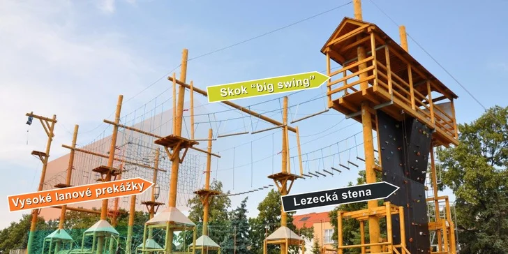 Zábavné atrakcie v Lanovom centre v Trnave pre deti aj dospelých