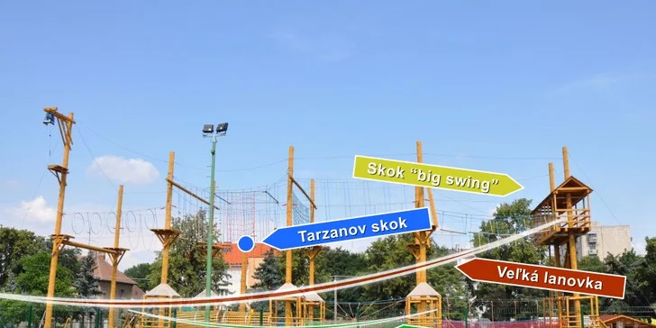 Zábavné atrakcie v Lanovom centre v Trnave pre deti aj dospelých
