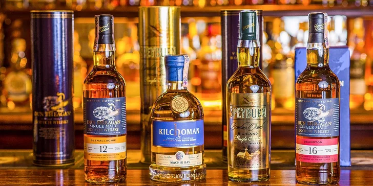 Degustácia štyroch druhov whisky aj s odborným výkladom vo WhiskyBar44