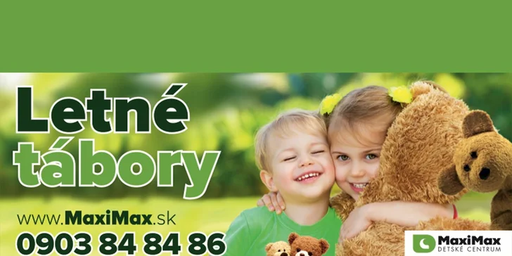 Zážitkový tábor, plný fantastickej zábavy, hier, súťaží, darčekov a návštevy zoologickej záhrady v MaxiMax