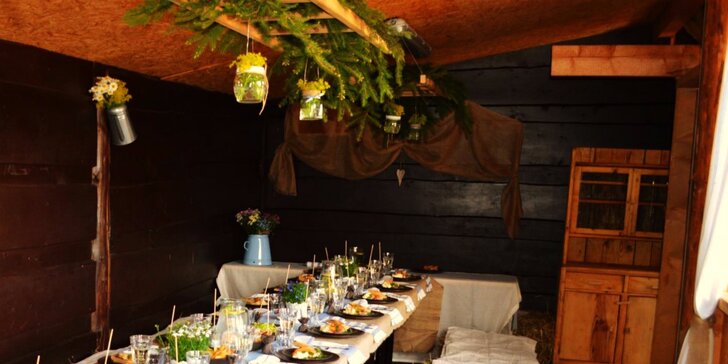 Letný pobyt v goralskom štýle v novootvorenej chate BABA YAGA s gurmánskou večerou pod hviezdami v Belianskych Tatrách vo výške 1140 m.n.m.