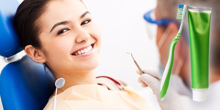 Profesionálna dentálna hygiena v stomatologickej ambulancii s darčekmi pre vás