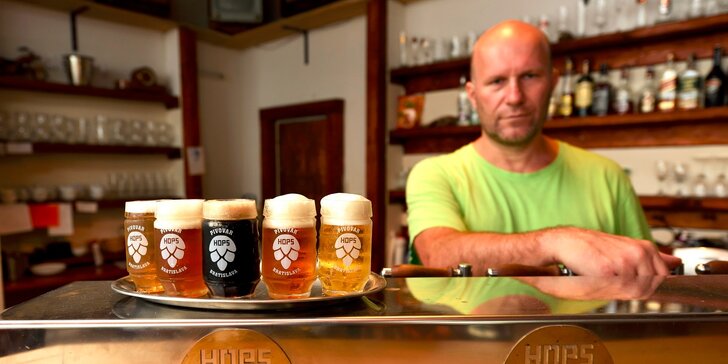 Koštovka piva v Pivovare HOPS aj s vyprážaným rezňom z dvoch druhov bravčoviny