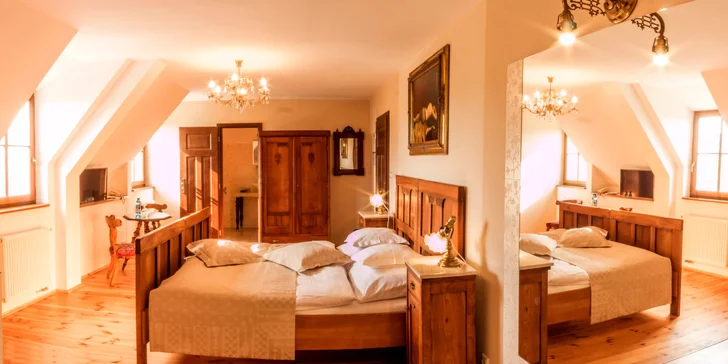 Oddych pre 2 osoby v luxusnom historickom Boutique hotel**** Pracháreň