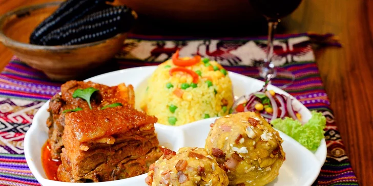 Fritada norteňa con tacachos - tradičné peruánske menu pre 2 osoby v Casa Inka
