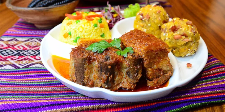 Fritada norteňa con tacachos - tradičné peruánske menu pre 2 osoby v Casa Inka