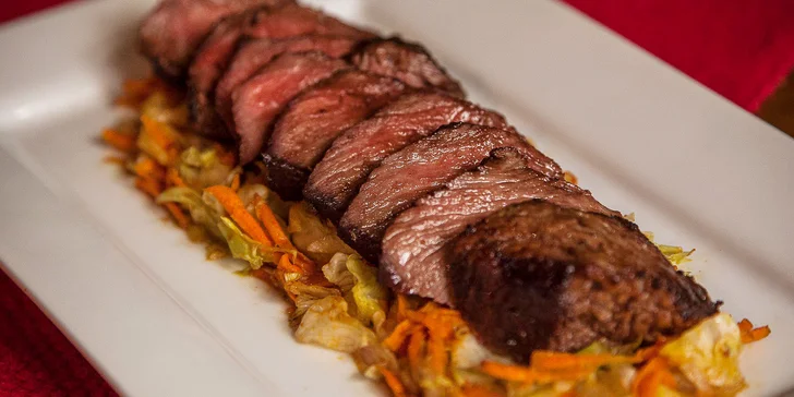 Flank steak v mexickej reštaurácii Hacienda Bar&Gril