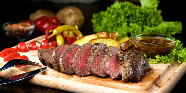Flank steak v mexickej reštaurácii Hacienda Bar&Gril
