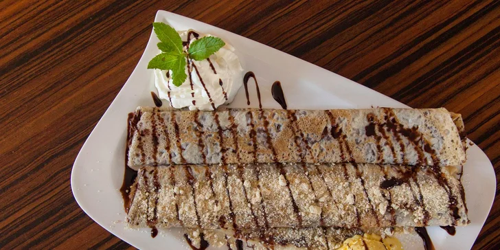 XL palacinky podľa vlastného výberu. Počas happy hours skvelá cena!