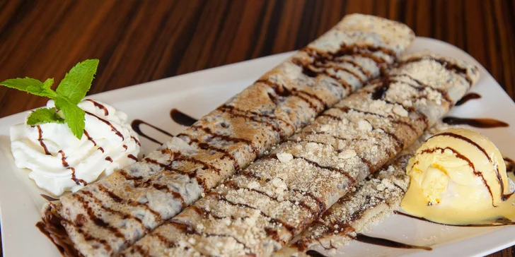XL palacinky podľa vlastného výberu. Počas happy hours skvelá cena!