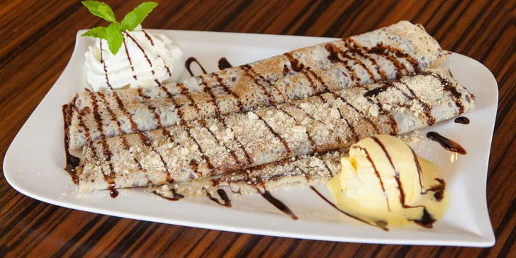 XL palacinky podľa vlastného výberu. Počas happy hours skvelá cena!