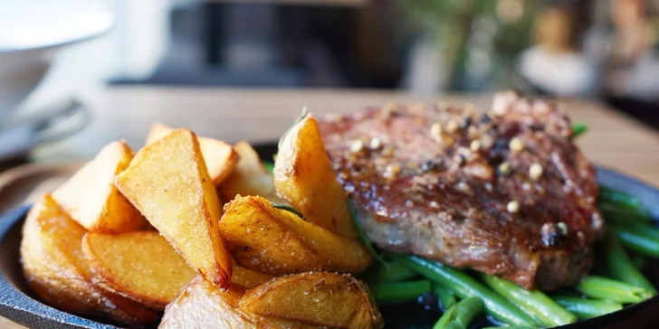 Hovädzí entrecôte steak (Rib eye) s domácou slepačou polievkou!