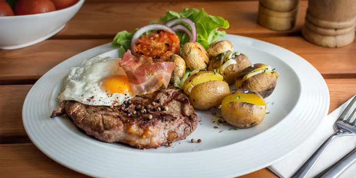 Grilovaný Rib Eye steak v grillbare Podlavice