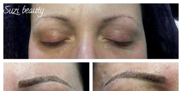 Permanentný make up obočia čiarkovanou metódou