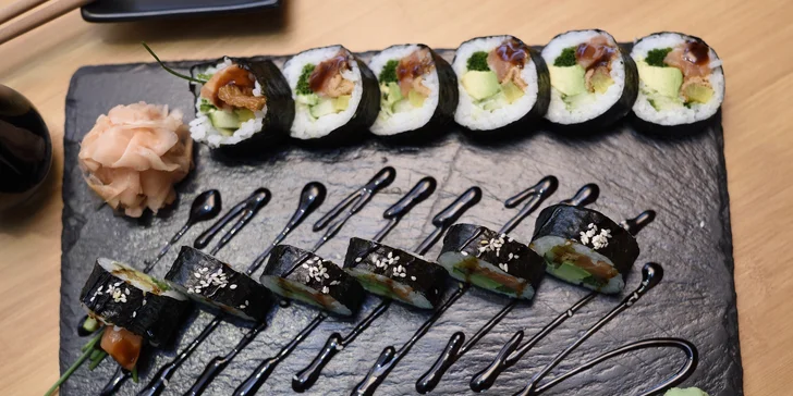 12 kúskov pravého Japonska! Lososová sake roll v EDO-KIN sushi & sake bare
