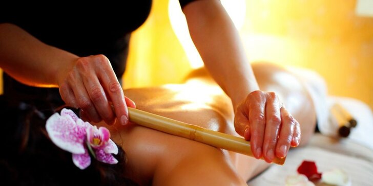 Klasická alebo bambusová celotelová masáž alebo permanetka na protimigrenóznu masáž či bankovanie