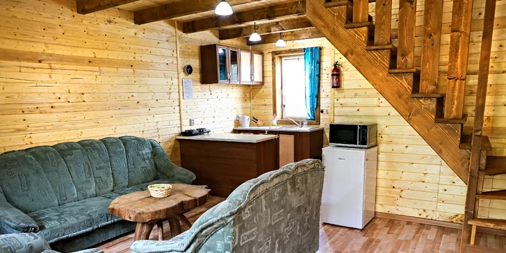 Relax pod Tatrami pre celú rodinu - kompletne zariadené drevenice Jenny pre 2 - 7 osôb