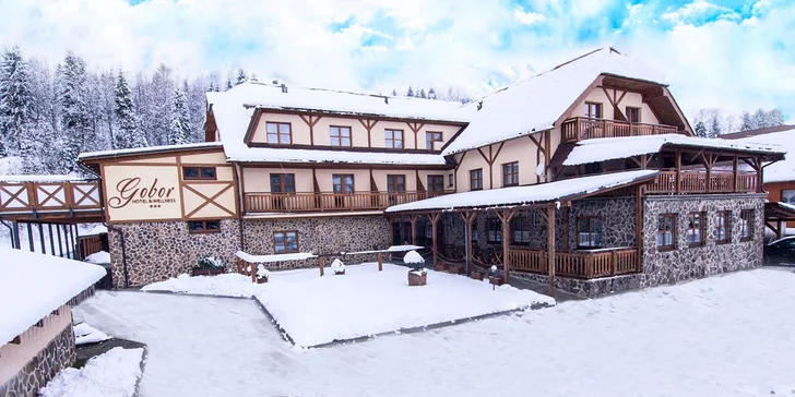 Rodinná dovolenka vo wellness hoteli Gobor*** v Západných Tatrách v prekrásnom prírodnom prostredí pri Ski strediskách a aquaparku. 1 dieťa do 12 rokov zdarma!