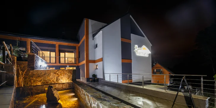Luxusná chata pre 9 až 14 osôb s 50% zľavou na nový špičkový wellness v Penzióne Ferrata*** pod Martinskými hoľami