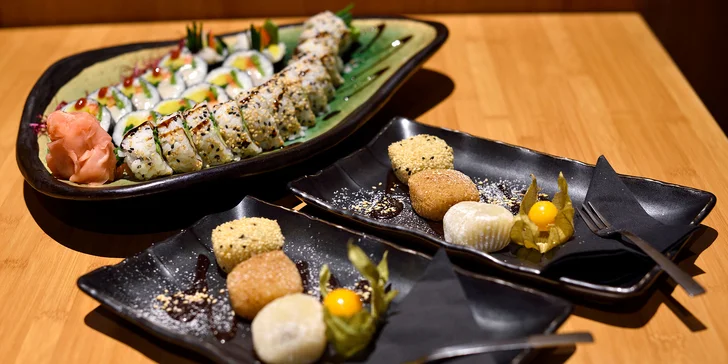 Lososové a maslovkové sushi s predjedlom a Mochi guľkami - 24 kúskov pravého Japonska!