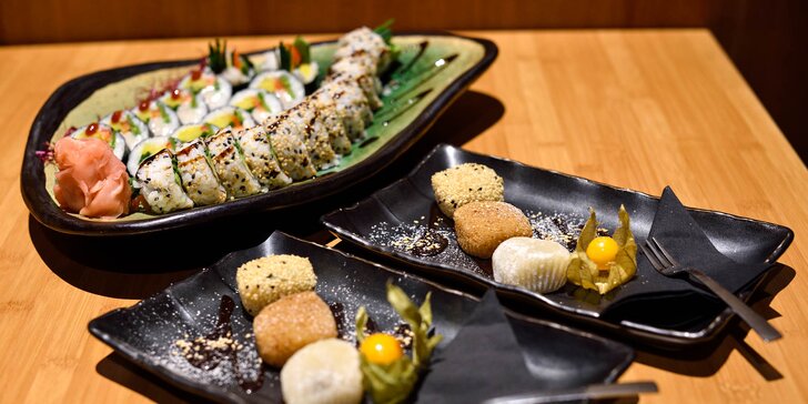 Lososové a maslovkové sushi s predjedlom a Mochi guľkami - 24 kúskov pravého Japonska!