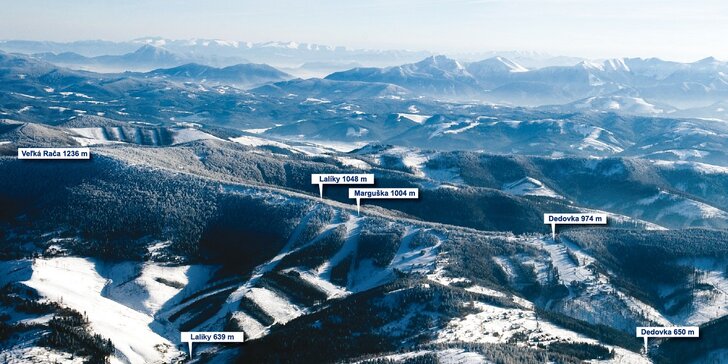 Celodenné skipasy na lyžovanie aj so servisom lyží a bobovaním v Snowparadise Veľká Rača Oščadnica