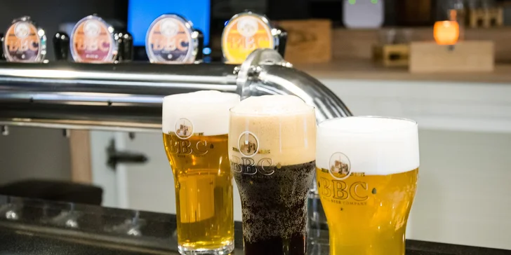 Dve veľké pivá z Belského pivovaru BBC