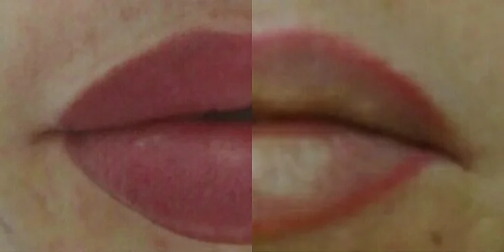 Permanentný make-up obočia alebo pier