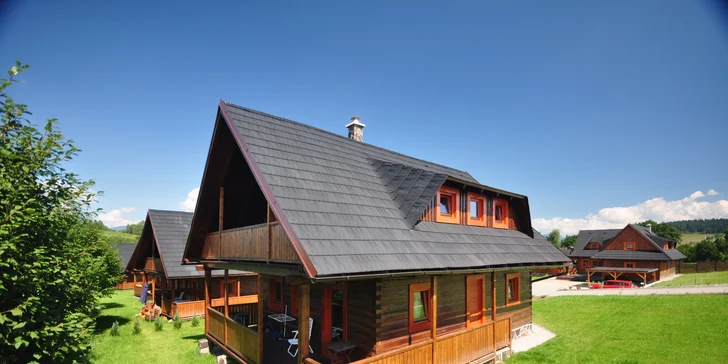 Komfortné drevenice pre 6 osôb v Sojka Resort na Liptove neďaleko Bešeňovej