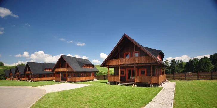 Komfortné drevenice pre 6 osôb v Sojka Resort na Liptove neďaleko Bešeňovej