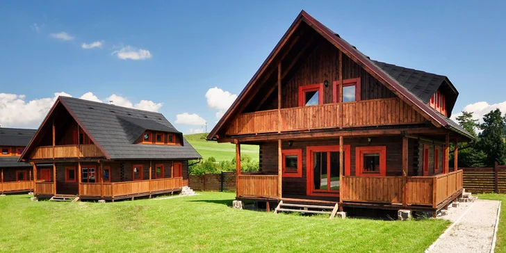 Komfortné drevenice pre 6 osôb v Sojka Resort na Liptove neďaleko Bešeňovej