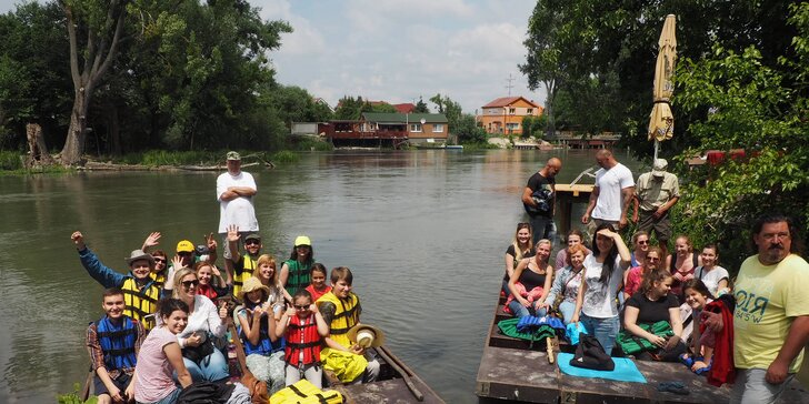 Splav po malom Dunaji na pltiach pre deti i dospelých