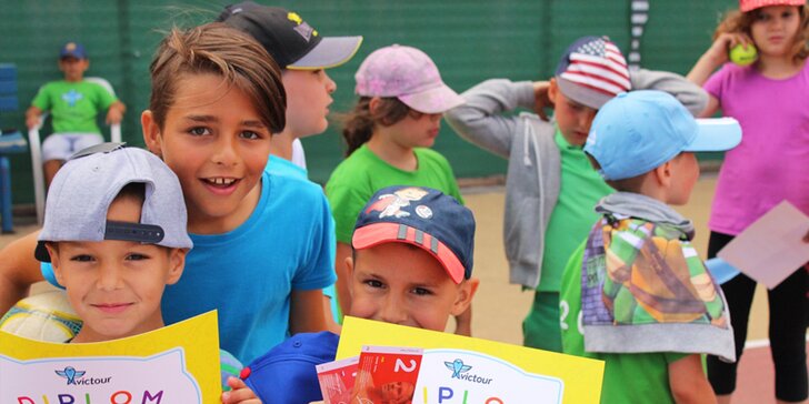 5-dňový denný tenisový tábor pre deti od 4 do 14 rokov. Leto 2018!