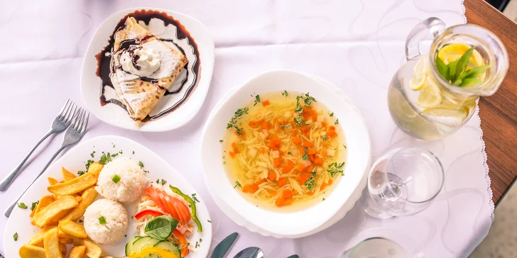 Slávnostné 3-chodové menu v reštaurácii Krušovice