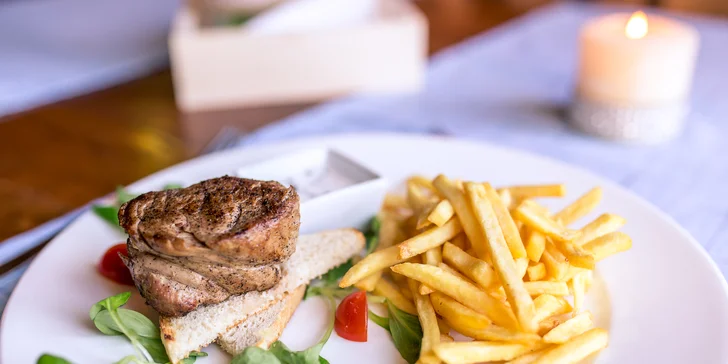 Steak z pravej hovädzej sviečkovice alebo z bravčovej panenky