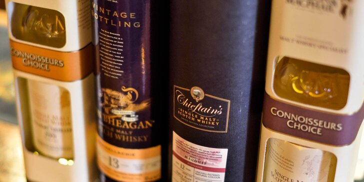 Degustácia štyroch druhov whisky aj s odborným výkladom