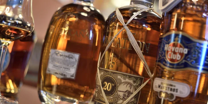 Degustácia 5 vzoriek vzácnych druhov rumov, whisky alebo koňakov