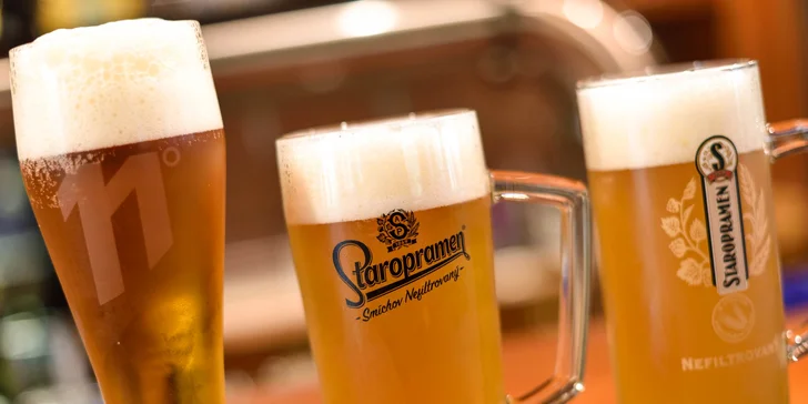 2 alebo 4 veľké pivá Staroprameň a nakladaný hermelín
